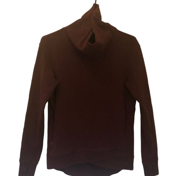 Lululemon dark purple turtleneck sweatshirt w/ zipper kangaroo pocket sz 6 - Picture 1 of 11